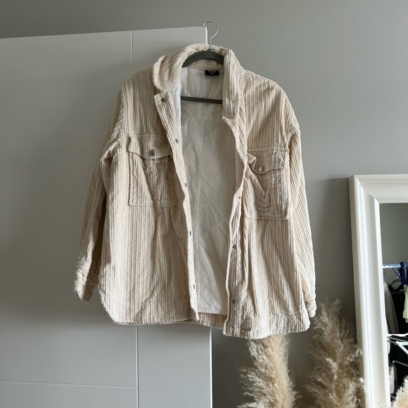 UO Corduroy Button Up Ivory Jacket - M/L - Picture 1 of 9